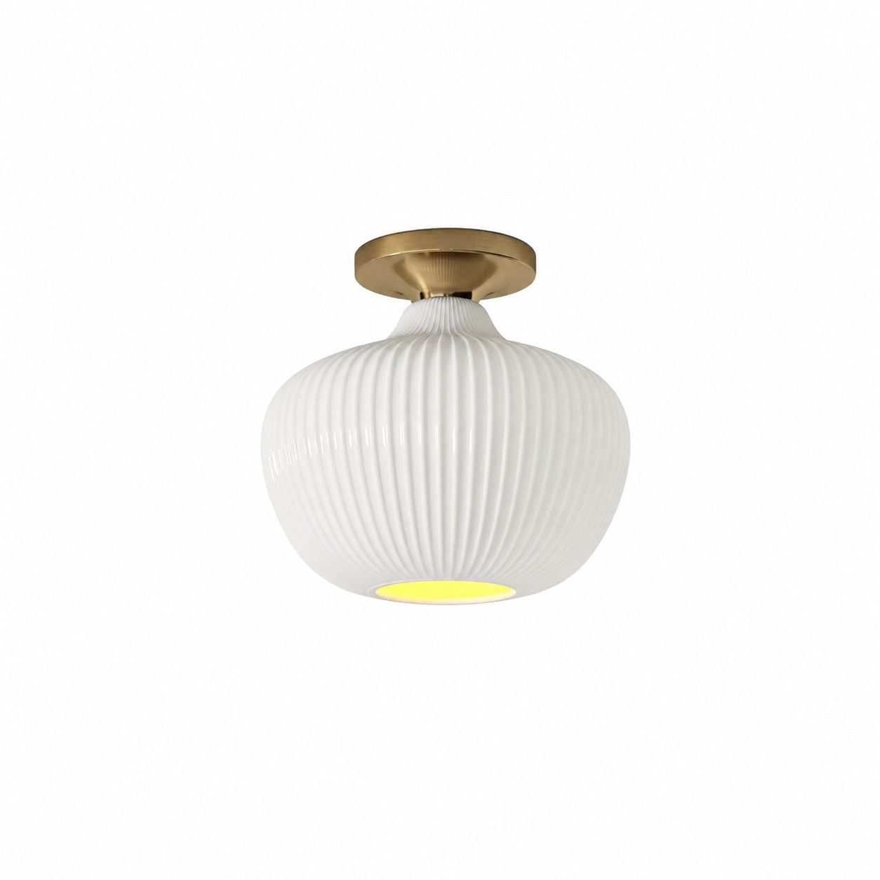 Rivrona Glass Flush Mount Ceiling Light - Modern Champagne Globe Design
