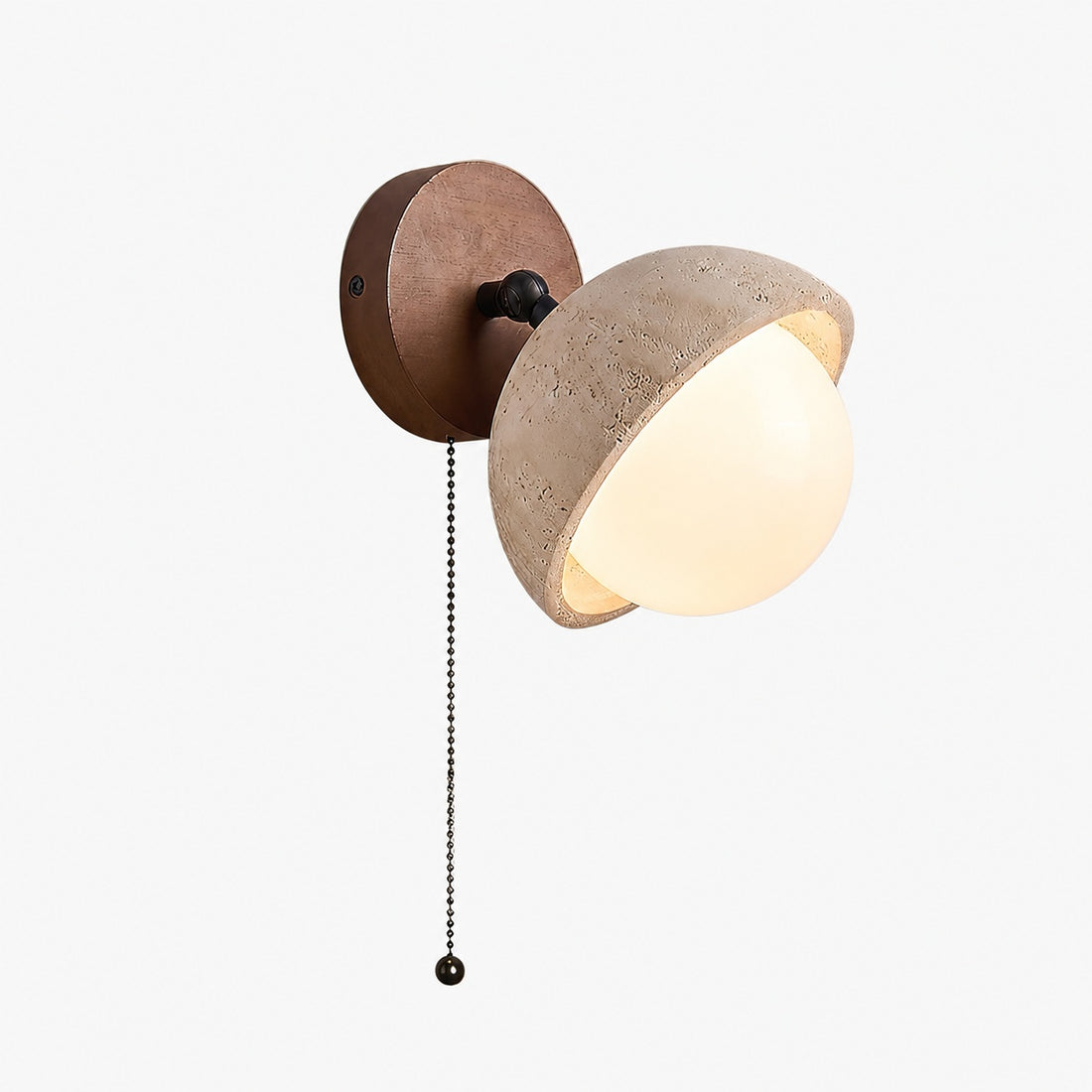 Modern Travertine Wall Lamp – Minimalist Stone Sconce for Bedroom Living Room Hallway