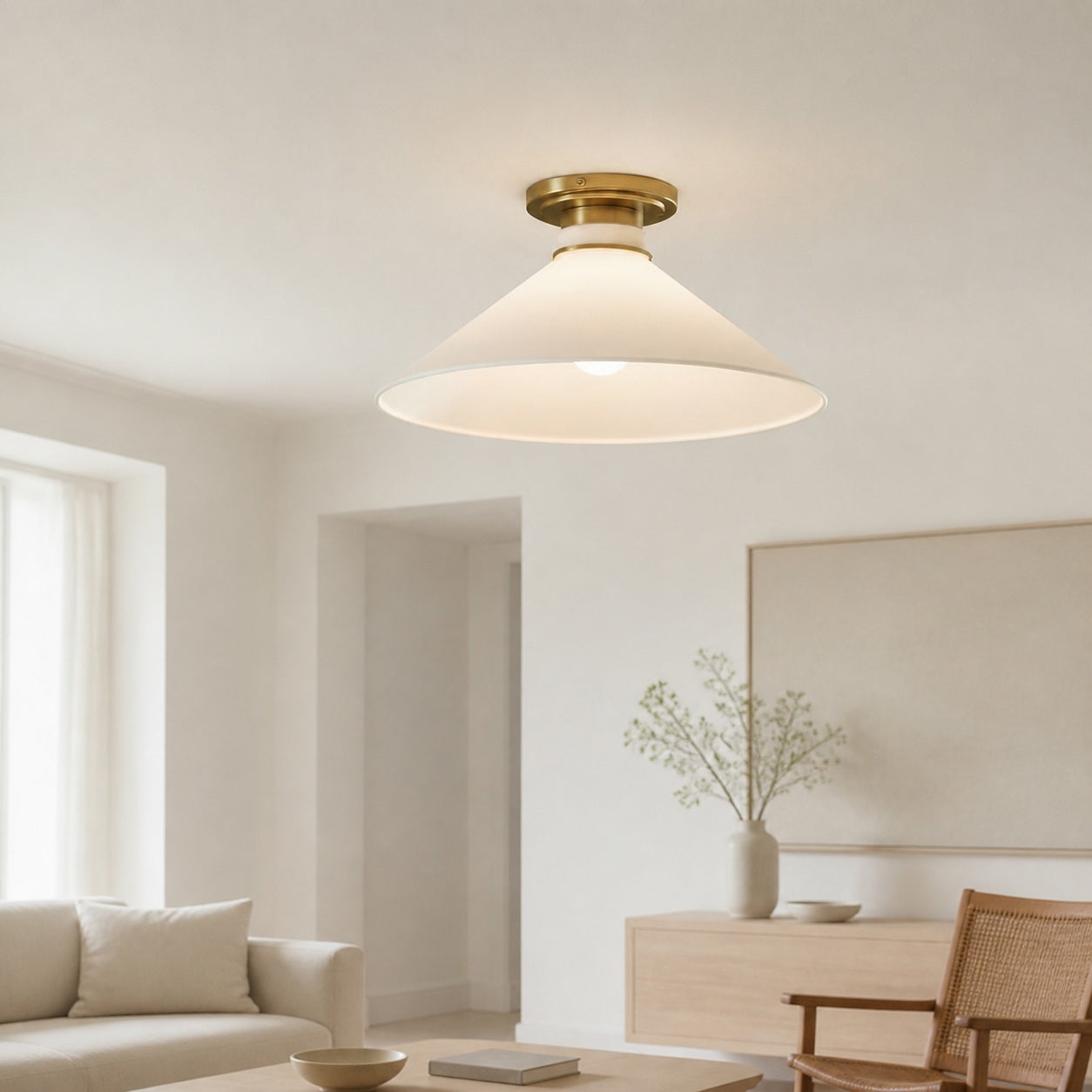 Aurenza Timeless Flush Mount Light - Farmhouse Design with Simple Elegant Charm