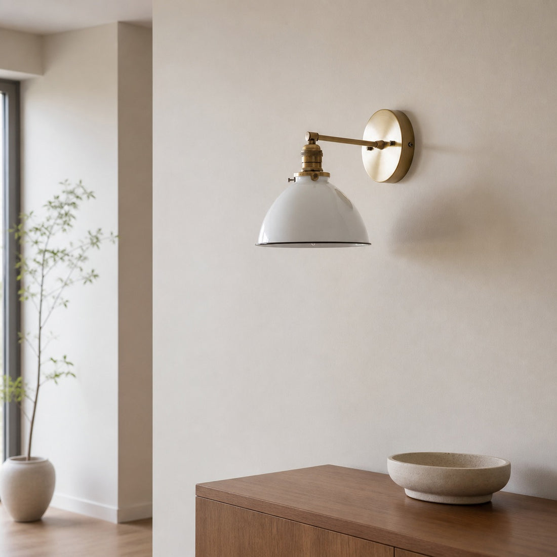 Conique Metal Wall Sconce - White Metal Shade - Industrial Modern Lighting