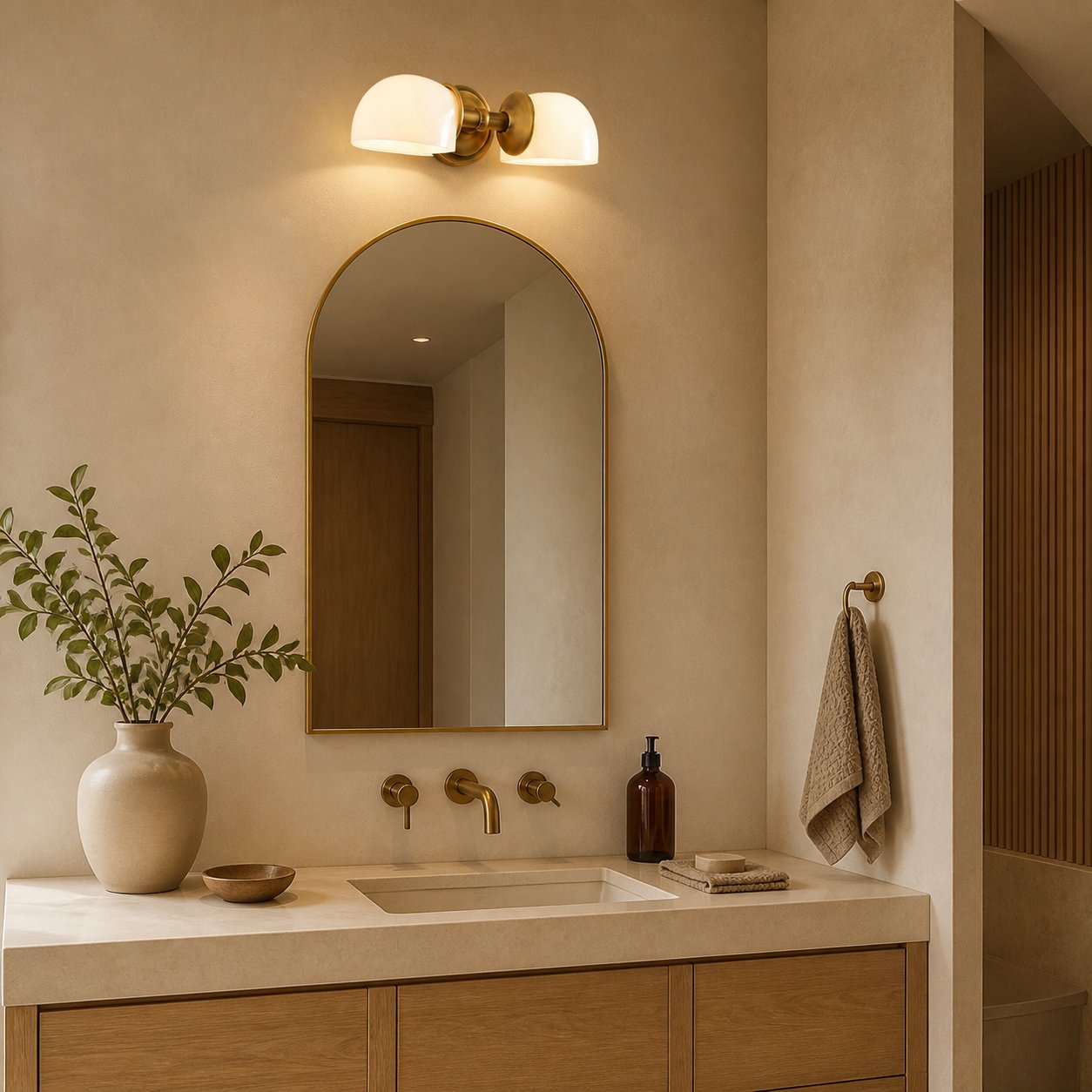 Modern Mercer Double Horizontal Metal Wall Sconce