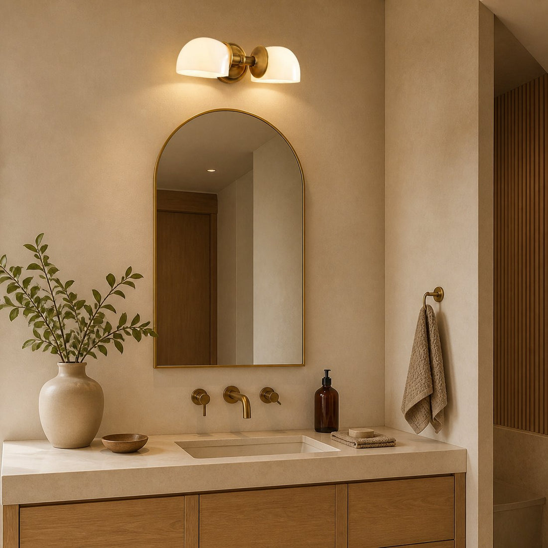 Modern Mercer Double Horizontal Metal Wall Sconce