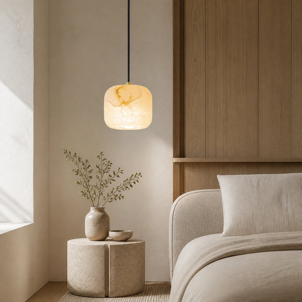 Alabaster Bedside Pendant Light