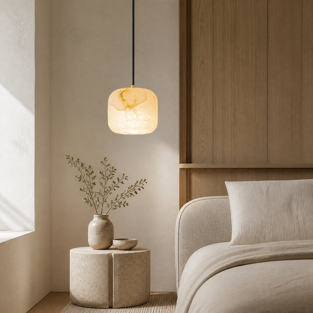 Alabaster Bedside Pendant Light
