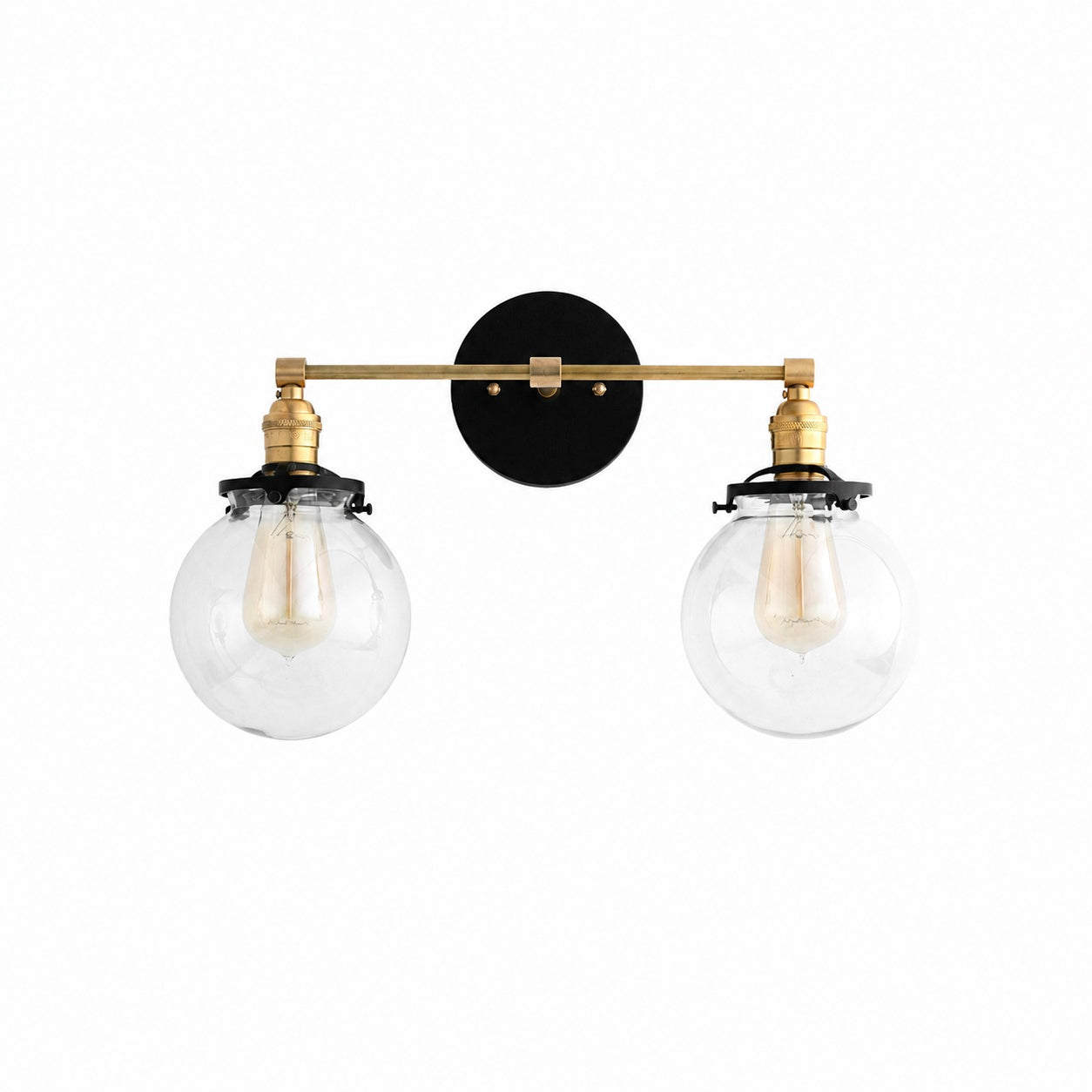 Lumio Globe Glass Globe Vanity Light - Modern Two Light Bathroom Sconce