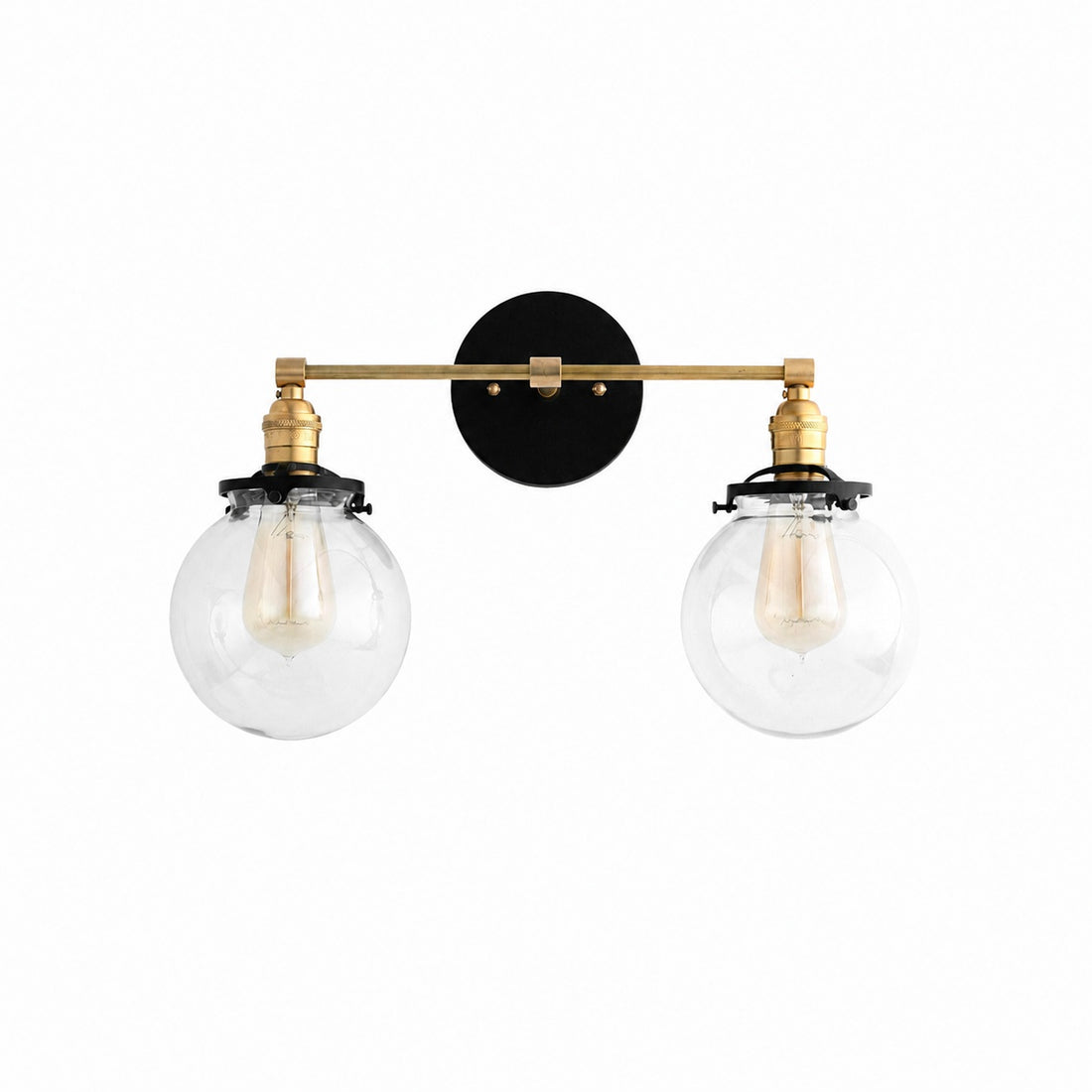 Lumio Globe Glass Globe Vanity Light - Modern Two Light Bathroom Sconce