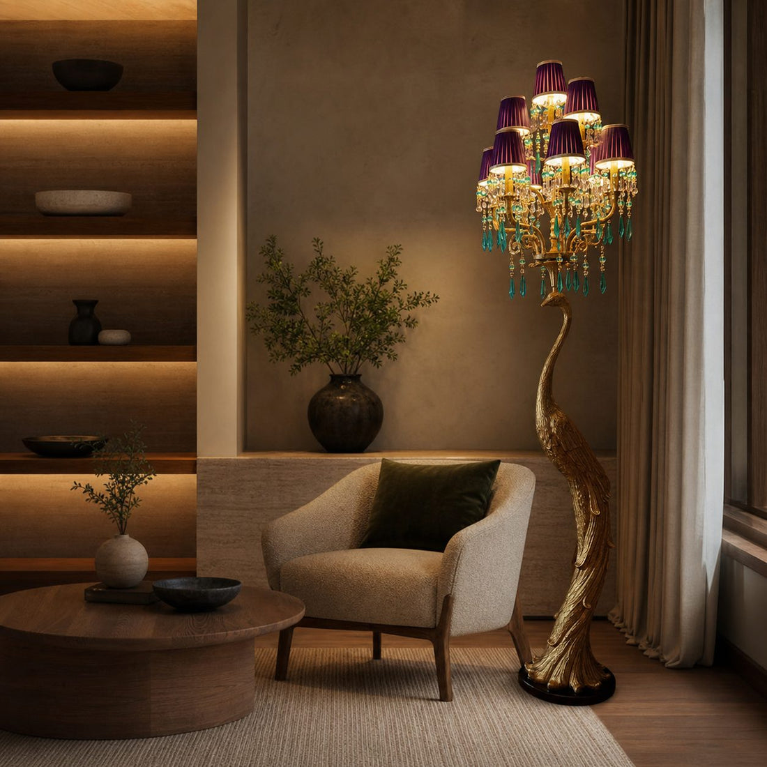Perky Peacock Floor Lamp