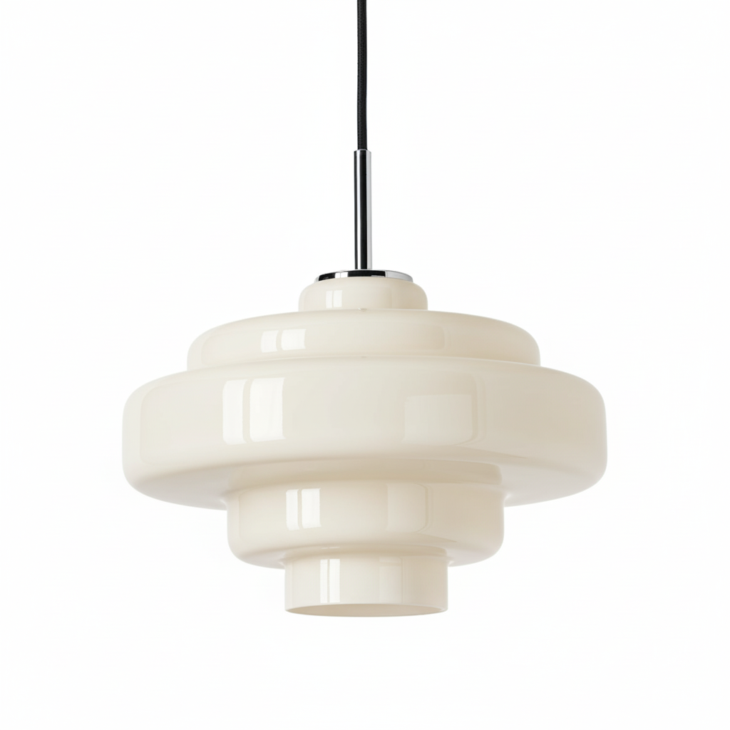 Koloro Elegant Retro Glass Pendant Light – Adjustable Length for Living Room & Hallway