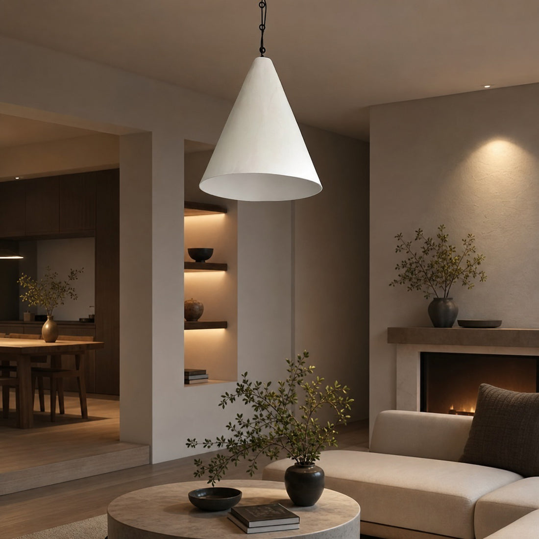 White Plaster Pendant Lamp
