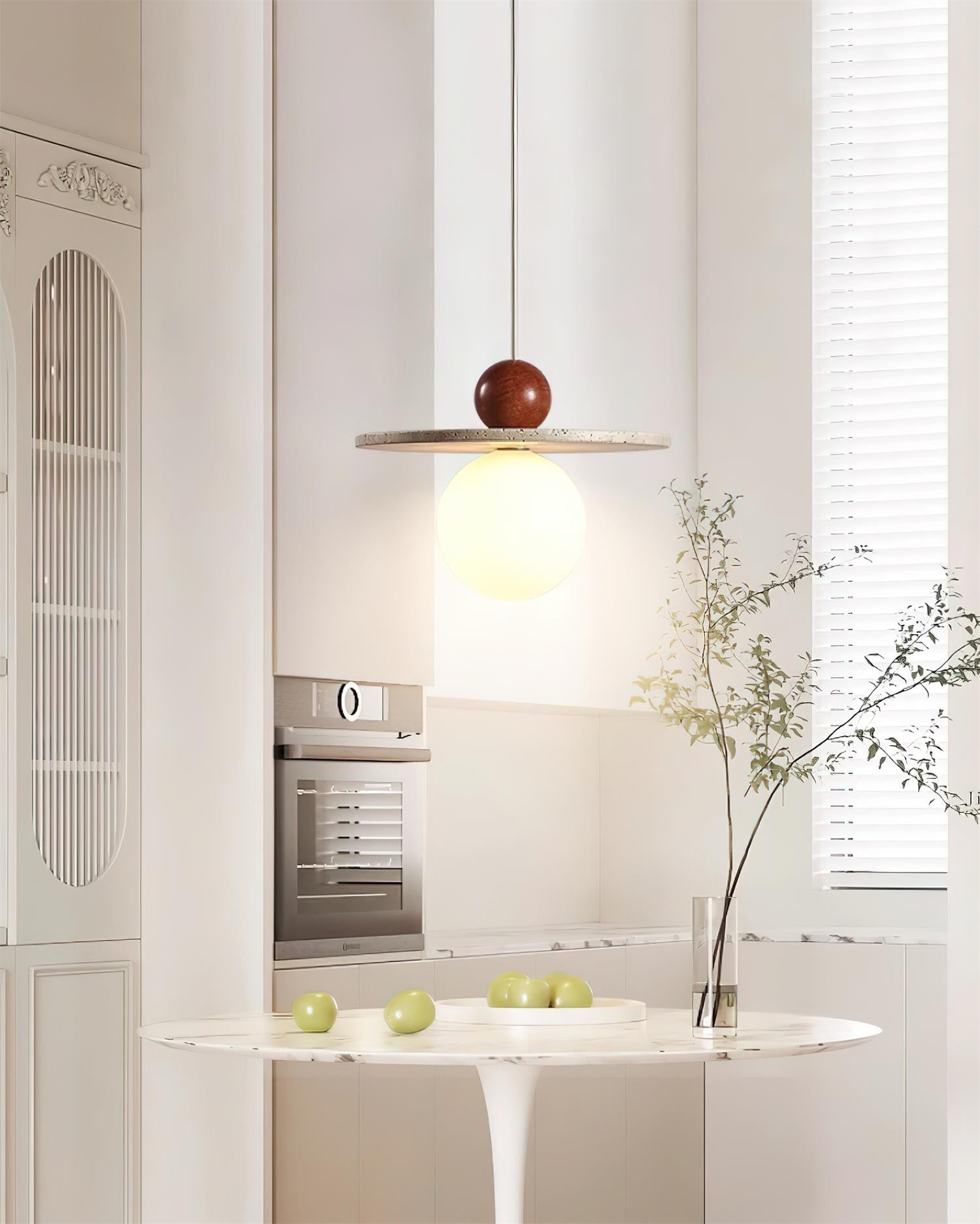 Retro Decor Cave Stone Disc Pendant Light