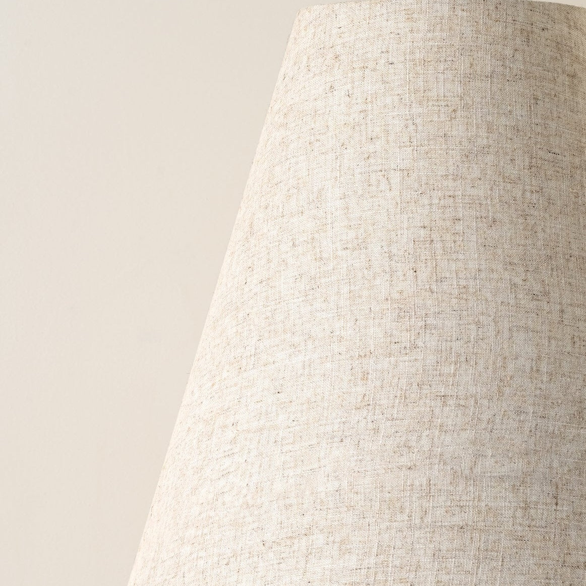 Zalen Floor Lamp - Layered Linen Pendant Design Aged Brass-Metal Lamp for Living Room