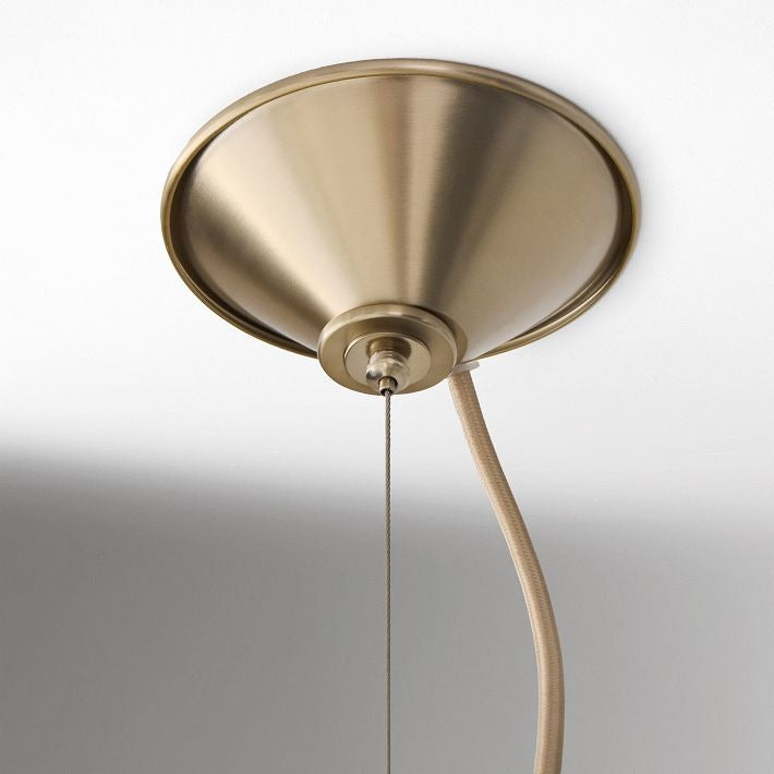 Oslan Ivory Linen Pendant Light - Scalloped Shade Modern Ceiling Lamp