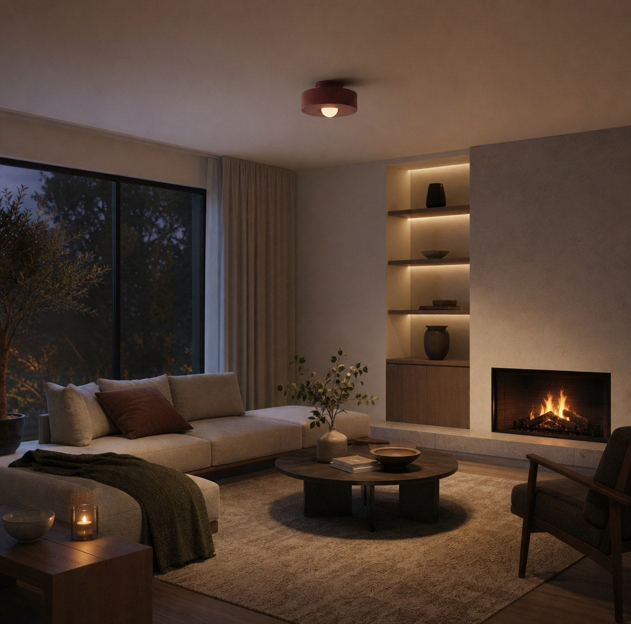 Nordyra Nordic Round Disc Ceiling Lamp – Minimalist Modern Lighting for Living Spaces N57