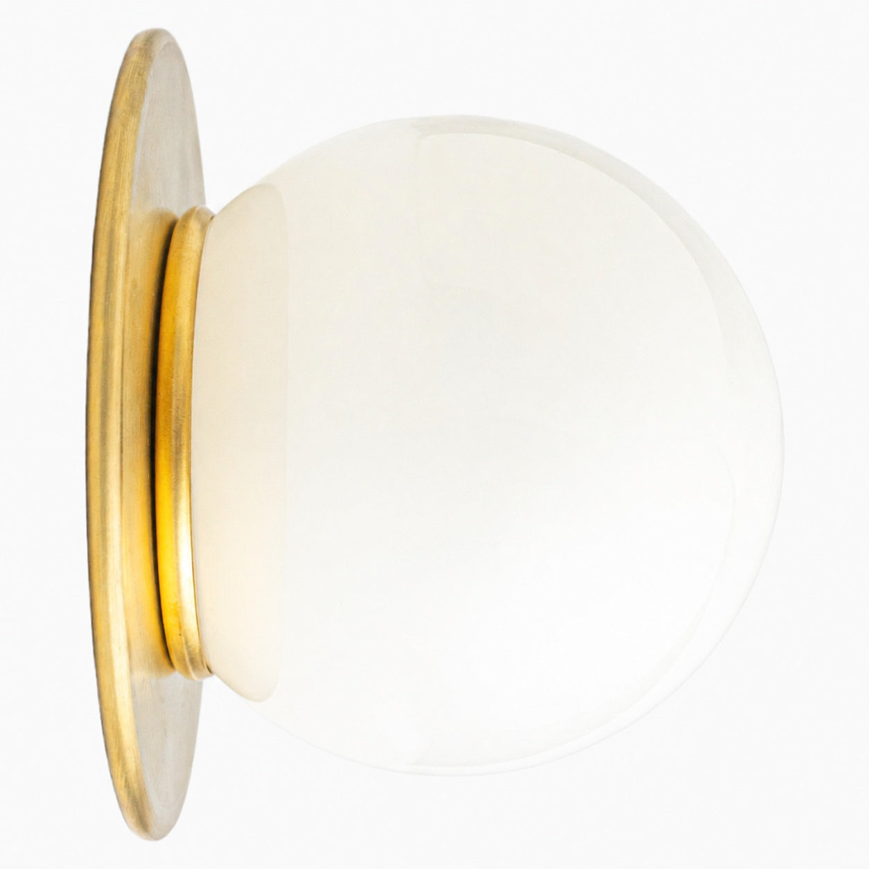 Glorica Glass Solid Brass Vanity Sconce - Compact Flush Mount Globe Light
