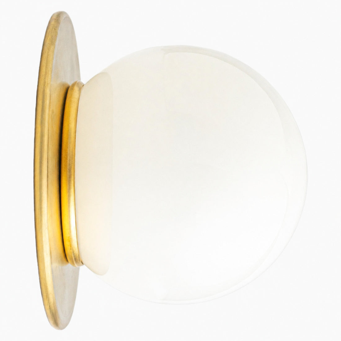 Glorica Glass Solid Brass Vanity Sconce - Compact Flush Mount Globe Light