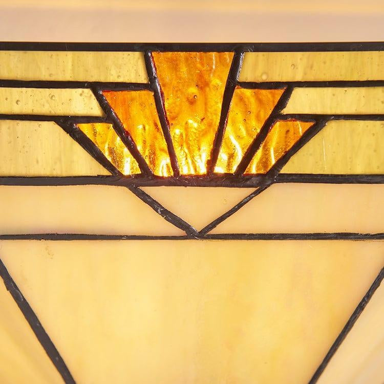 TF Nevada Ziggurat Wall Light - Art Deco Stained-Glass Sconce for Hallways & Living Rooms