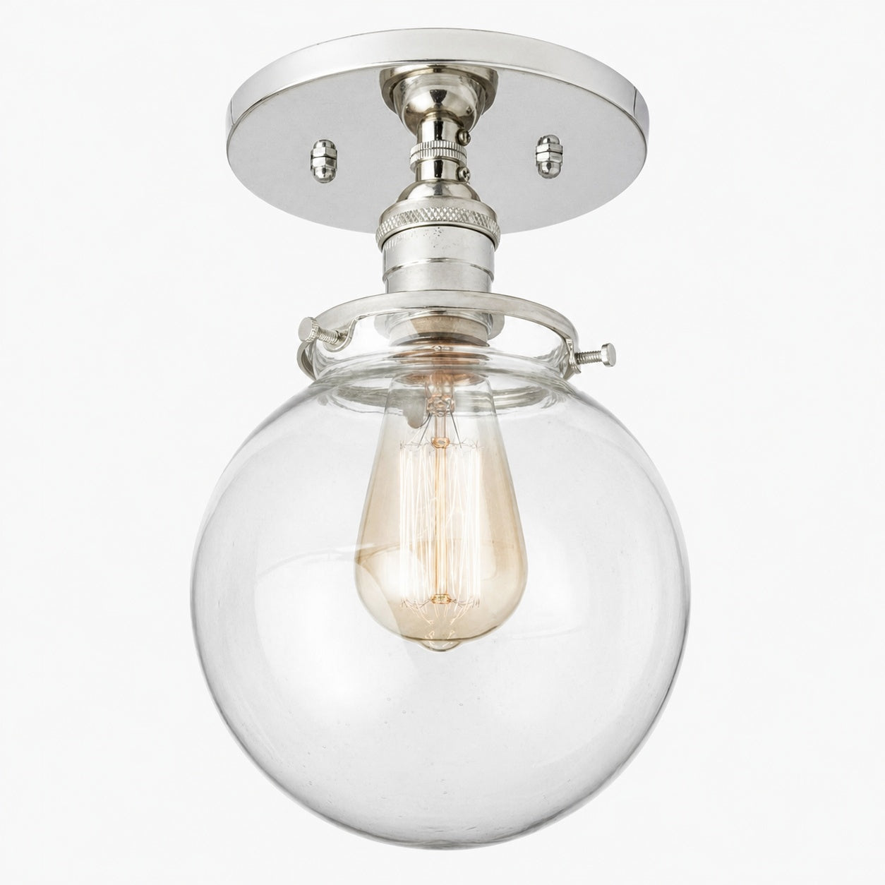 Glorica Glass Retro Globe Ceiling Light - Vintage Industrial Home Lighting