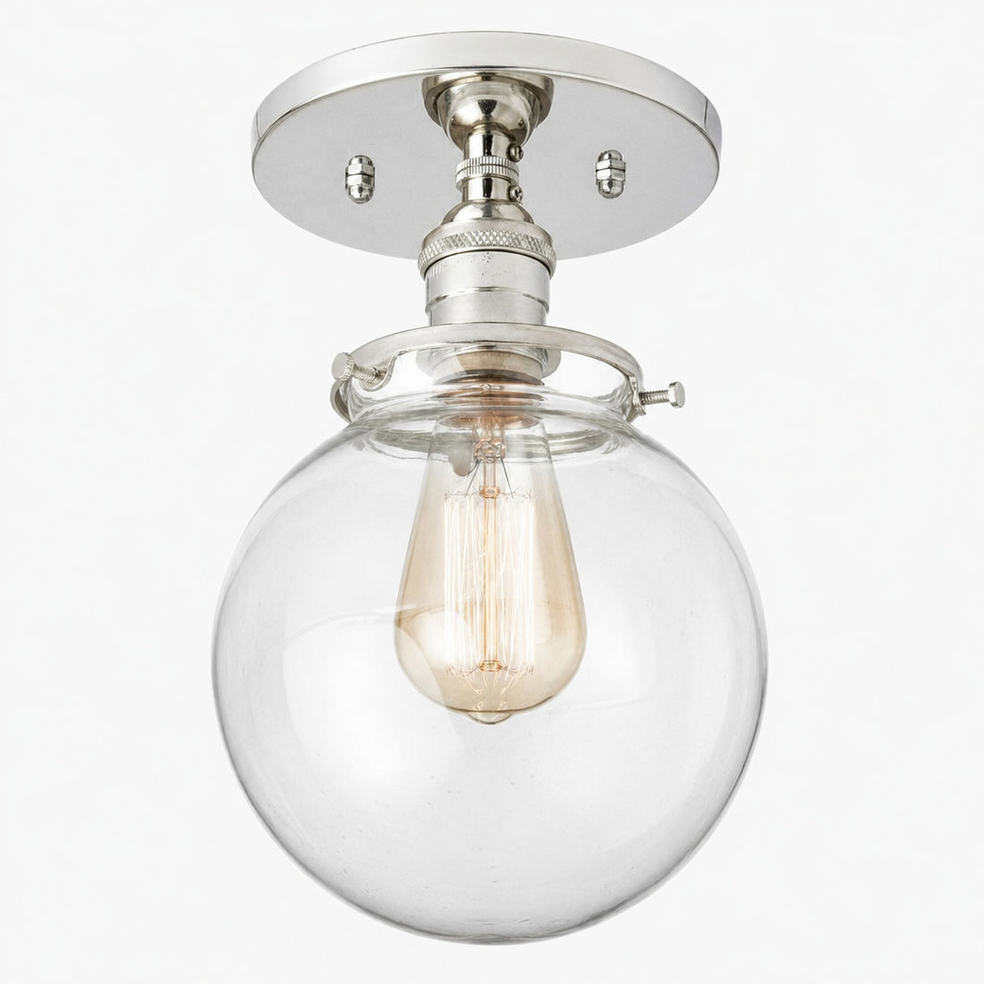 Glorica Glass Retro Globe Ceiling Light - Vintage Industrial Home Lighting