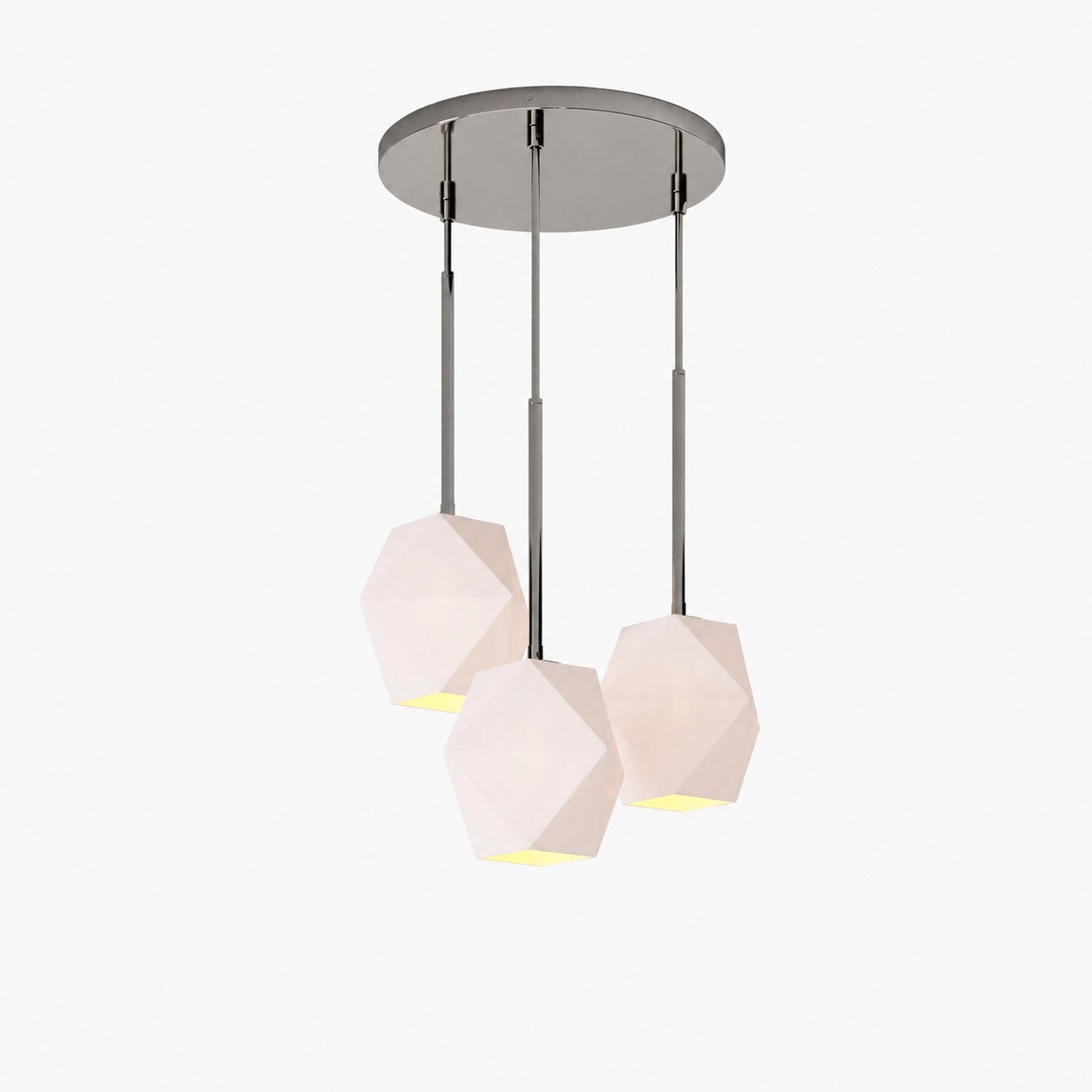 Talvior Sculptural Lighting - 3-Light Faceted Chandelier in Versatile Finishes | Explore Collection