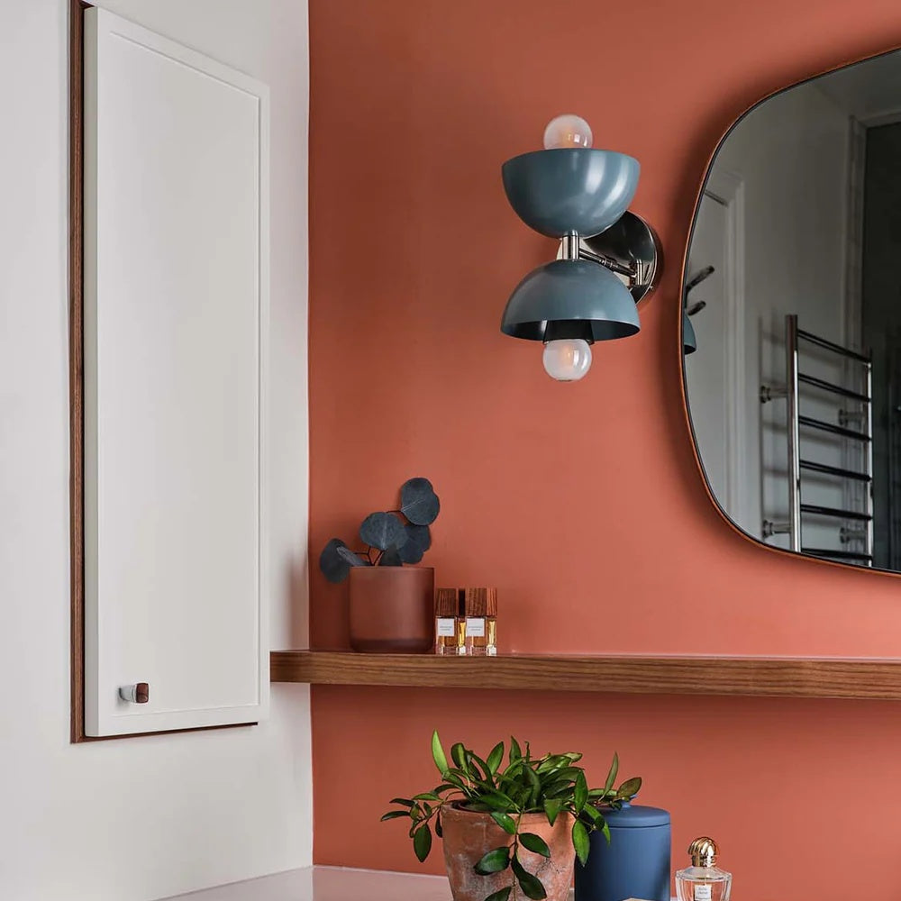 Colorful Double Head Bathroom Wall Lamp – Mid-Century Metal Vanity Sconce