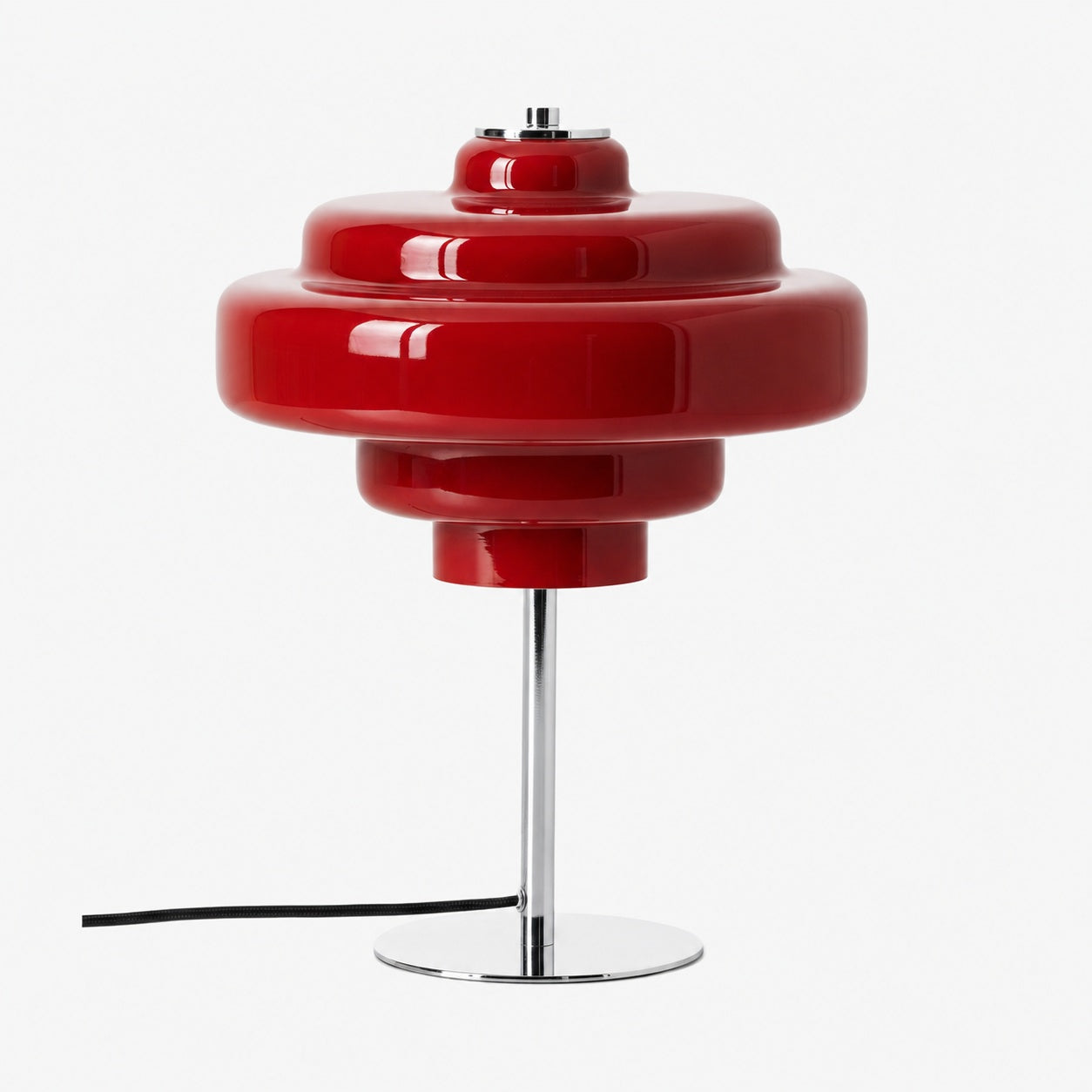 Koloro Glass Table Lamp - Retro Tiered Design with Chrome Base