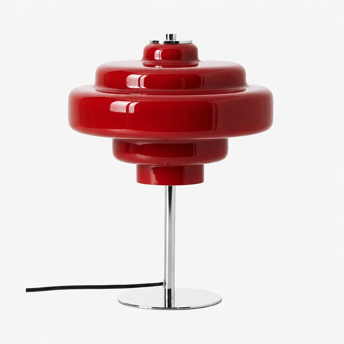 Koloro Glass Table Lamp - Retro Tiered Design with Chrome Base