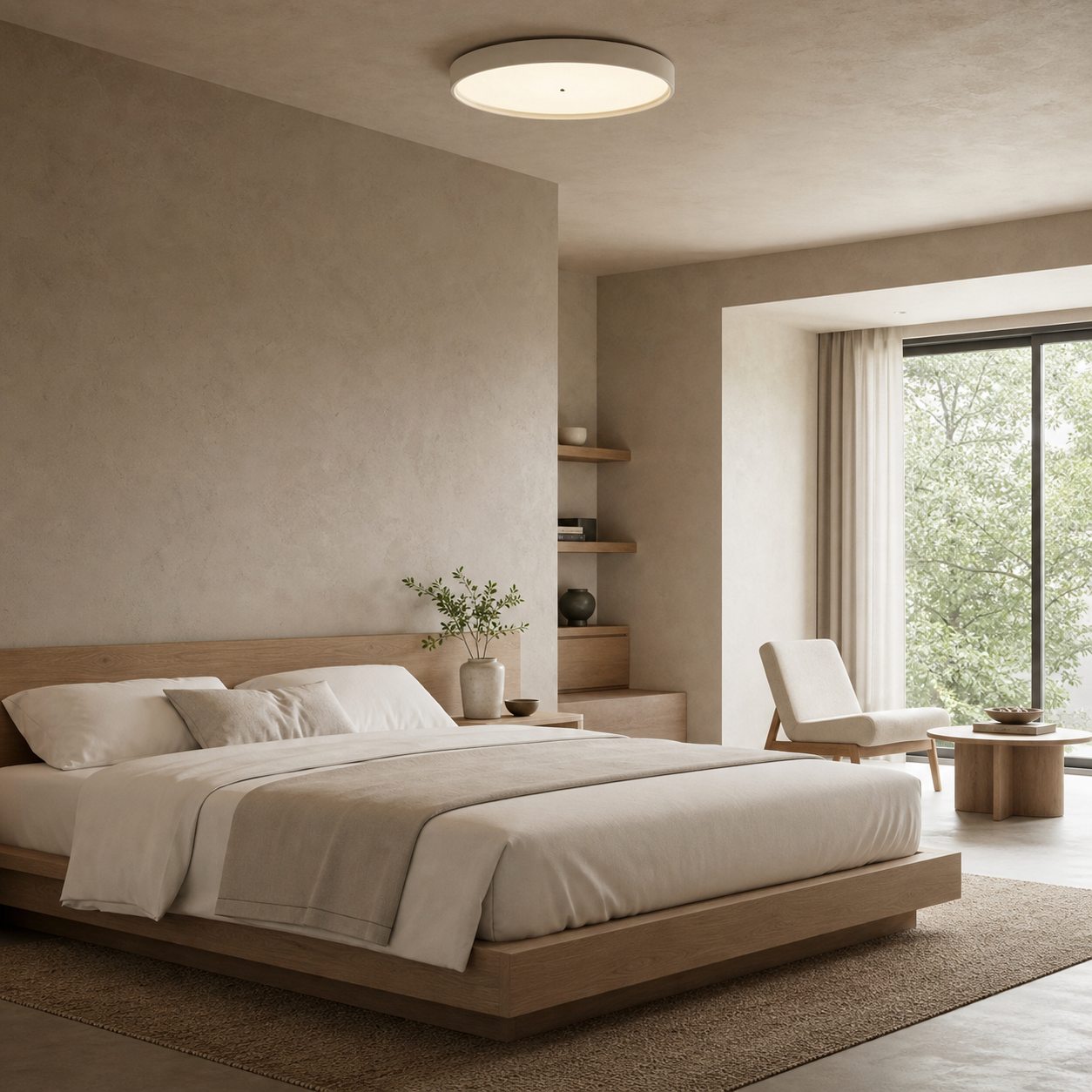 Zenthoris Travertine Ceiling Light Minimalist Flush Mount – Modern Ambient Hallway Lighting
