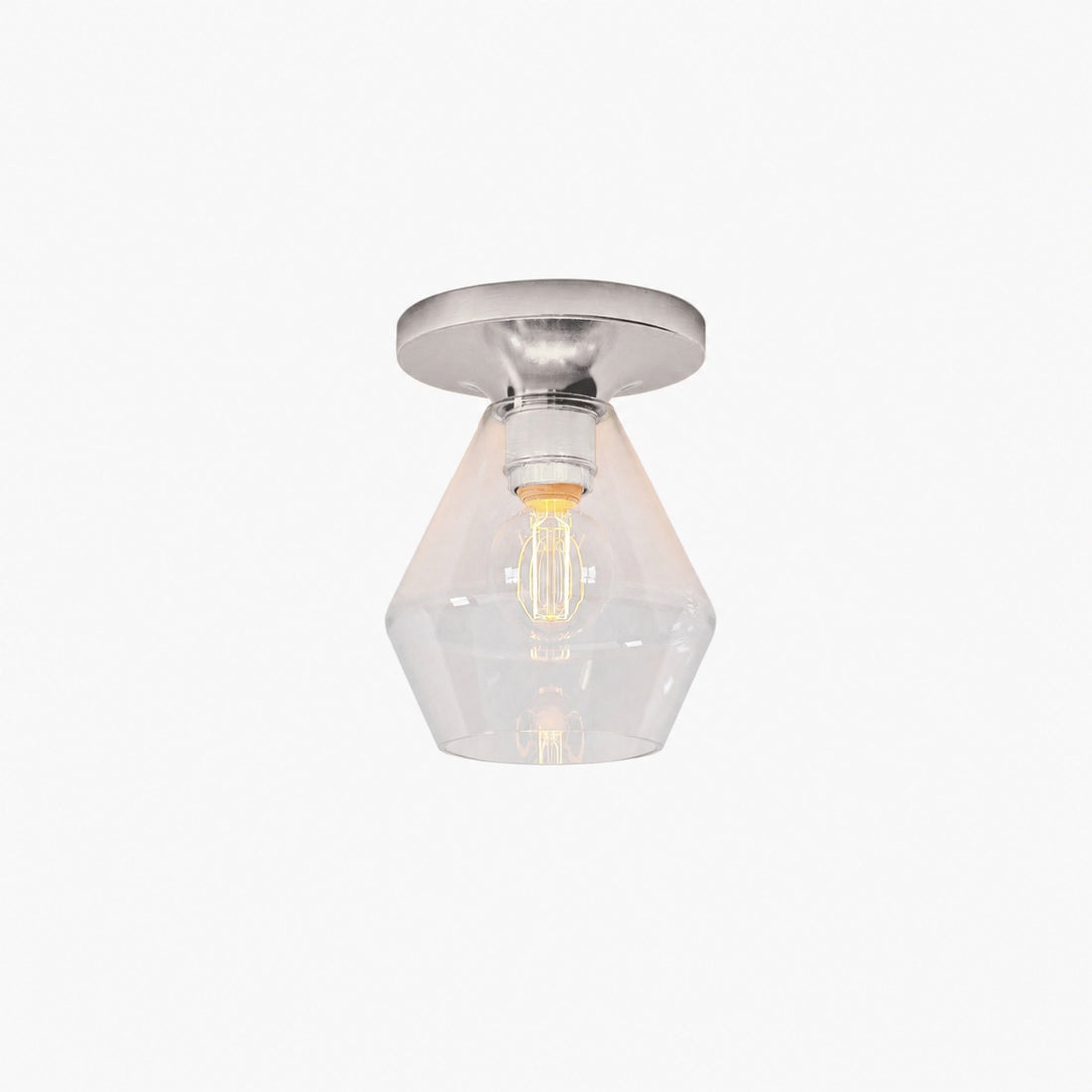 Merin Minimalist Sleek Geometric Glass Flushmount Light