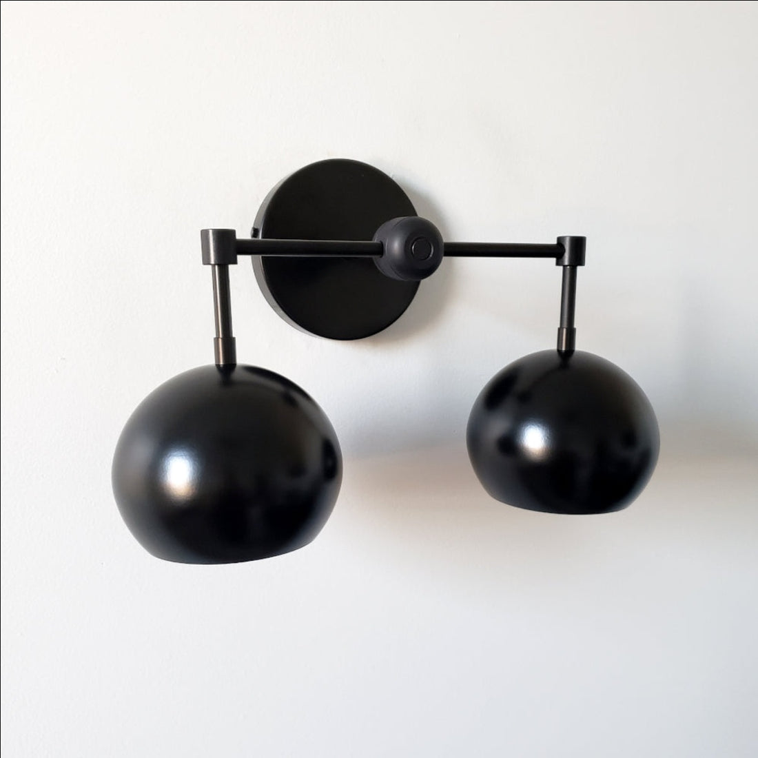 Black Shades Loa Sconce - Double Head Matte Vanity Wall Light For Bedroom