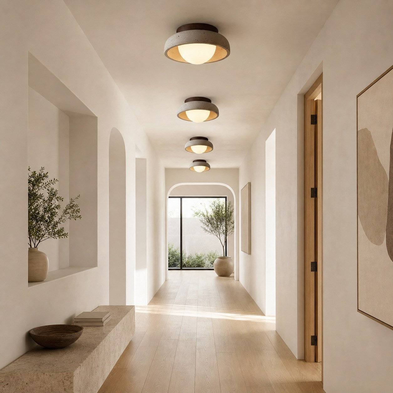 Piedra Travertine Ceiling Lamp