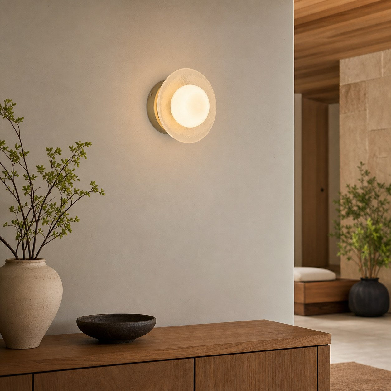 Elorina Sconce Wall Light - Textured Metal or Glass Shade