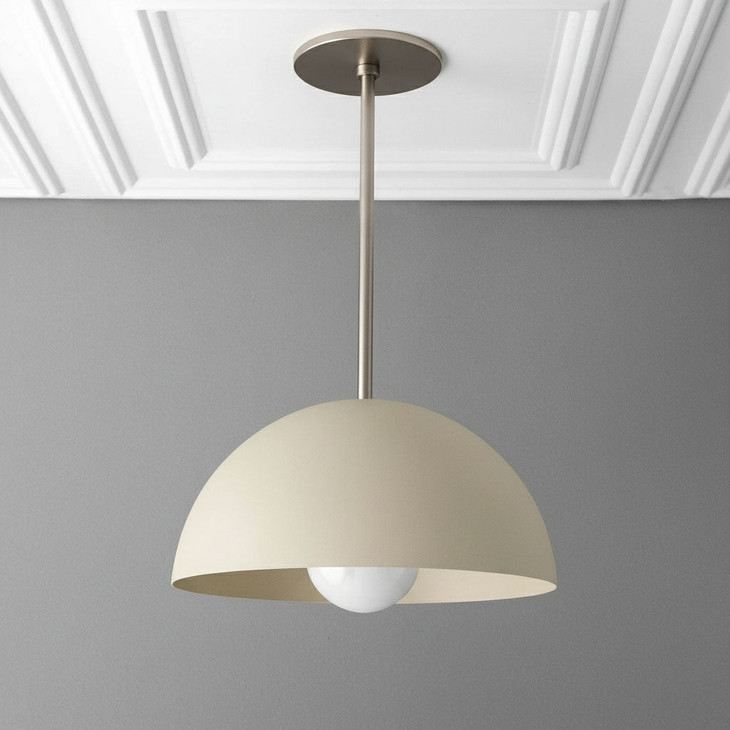 Metio Dome Neutral Dome Pendant - Modern Metal Accent Lighting