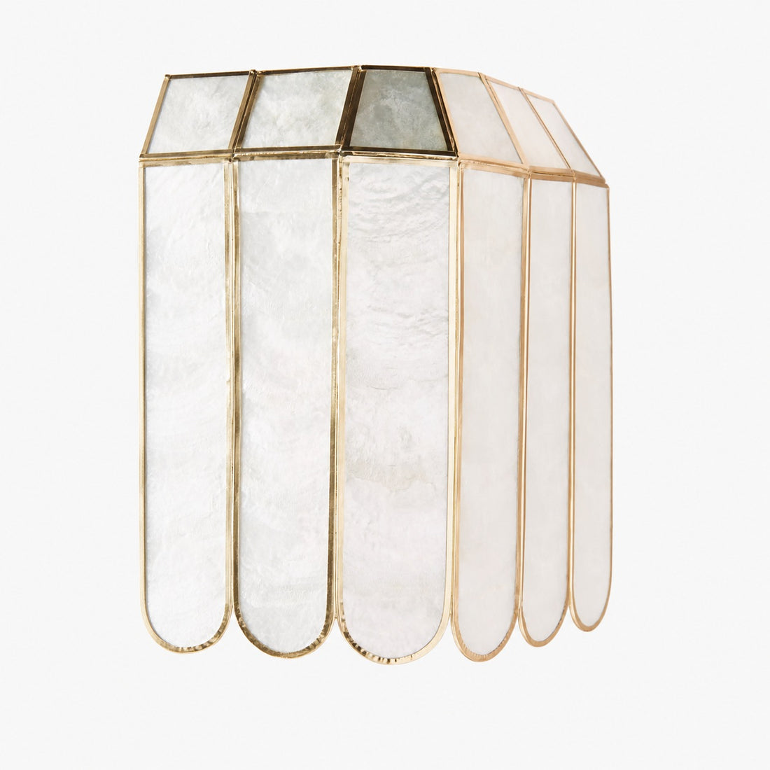 Lumica Capiz Faceted Wall Light - Brass & Iron Sconce in Gold Finish