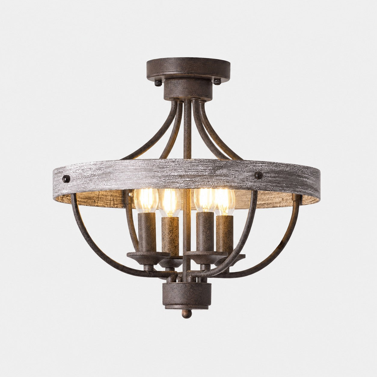 Vintage Farmhouse Semi Flush Mount Ceiling Light
