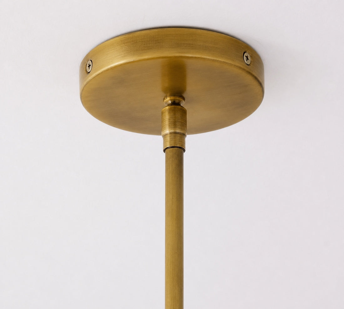 Auria Hand-blown Glass Metal Chandelier - Contemporary Brass Design