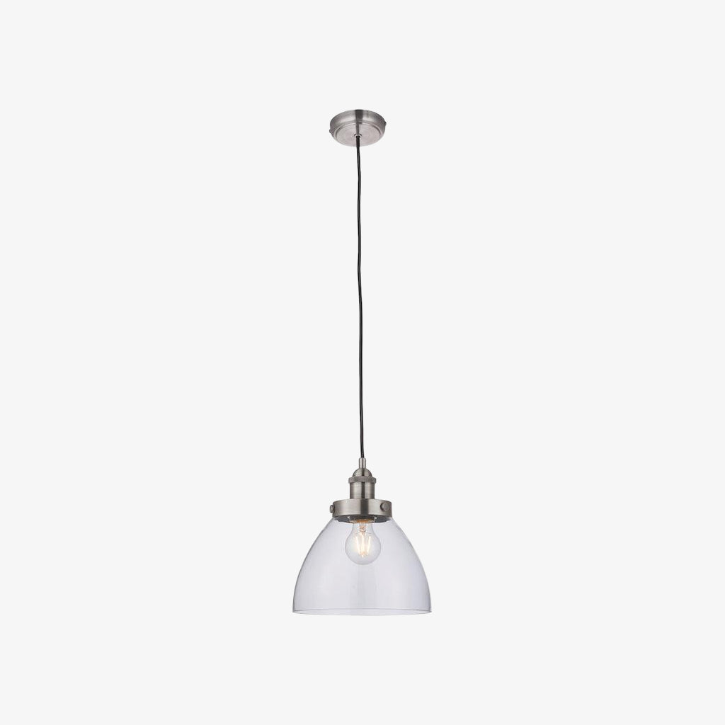 Novera Art Deco Dome Adjustable Height Glass Shade Pendant Light - Living Room