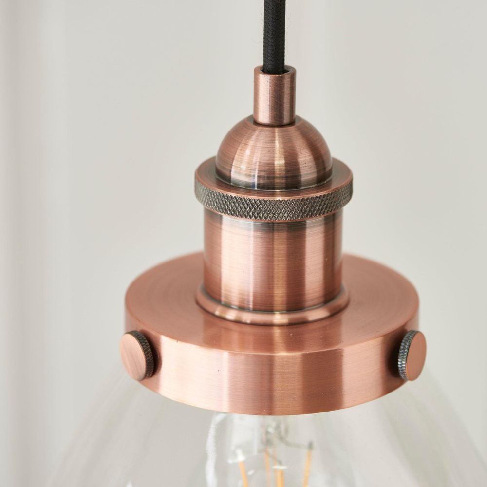 Novera Art Deco Dome Adjustable Height Glass Shade Pendant Light - Living Room