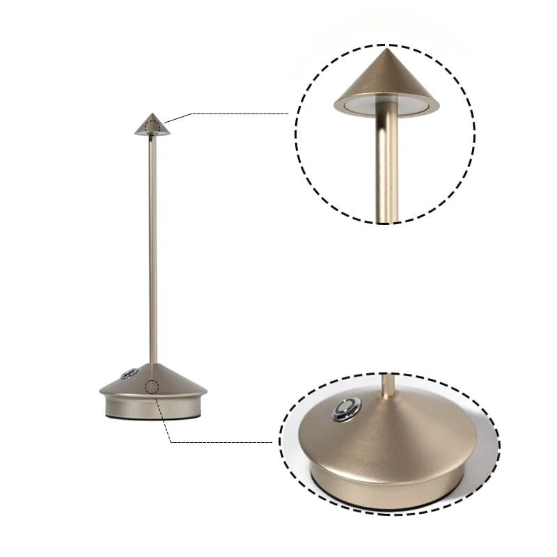 Glimma Cordless Rechargeable Table Lamp Modern Design LED Touch Lighting for Home Decor N39