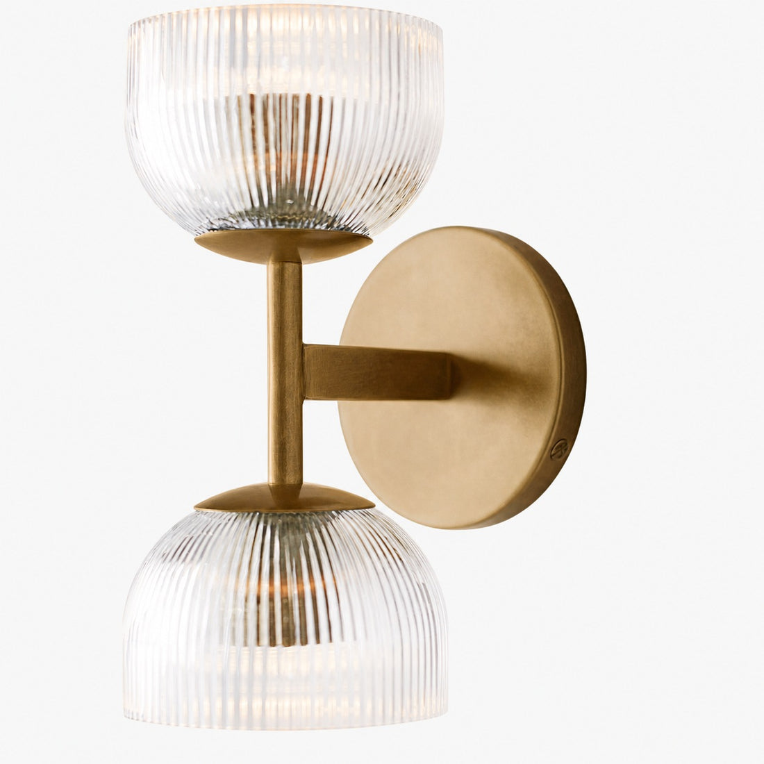 Bravira Ribbed Glass Sconce - Metal Wall Light with Clear Glass Shade