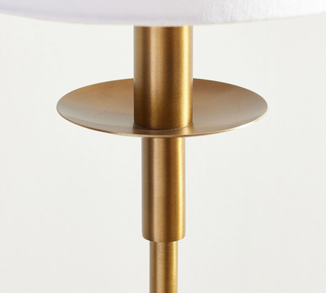 Rowan Modern Iron Table Lamp - Industrial Farmhouse Linen Bedside Reading Light