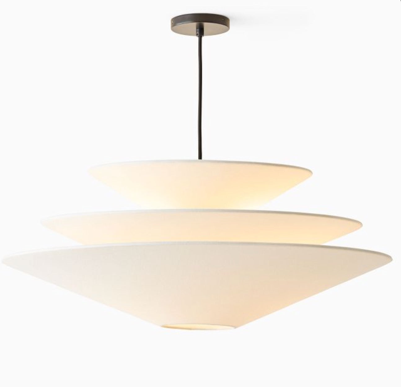 Solivara Pendant – Linen Pendant Light – Layered Shade