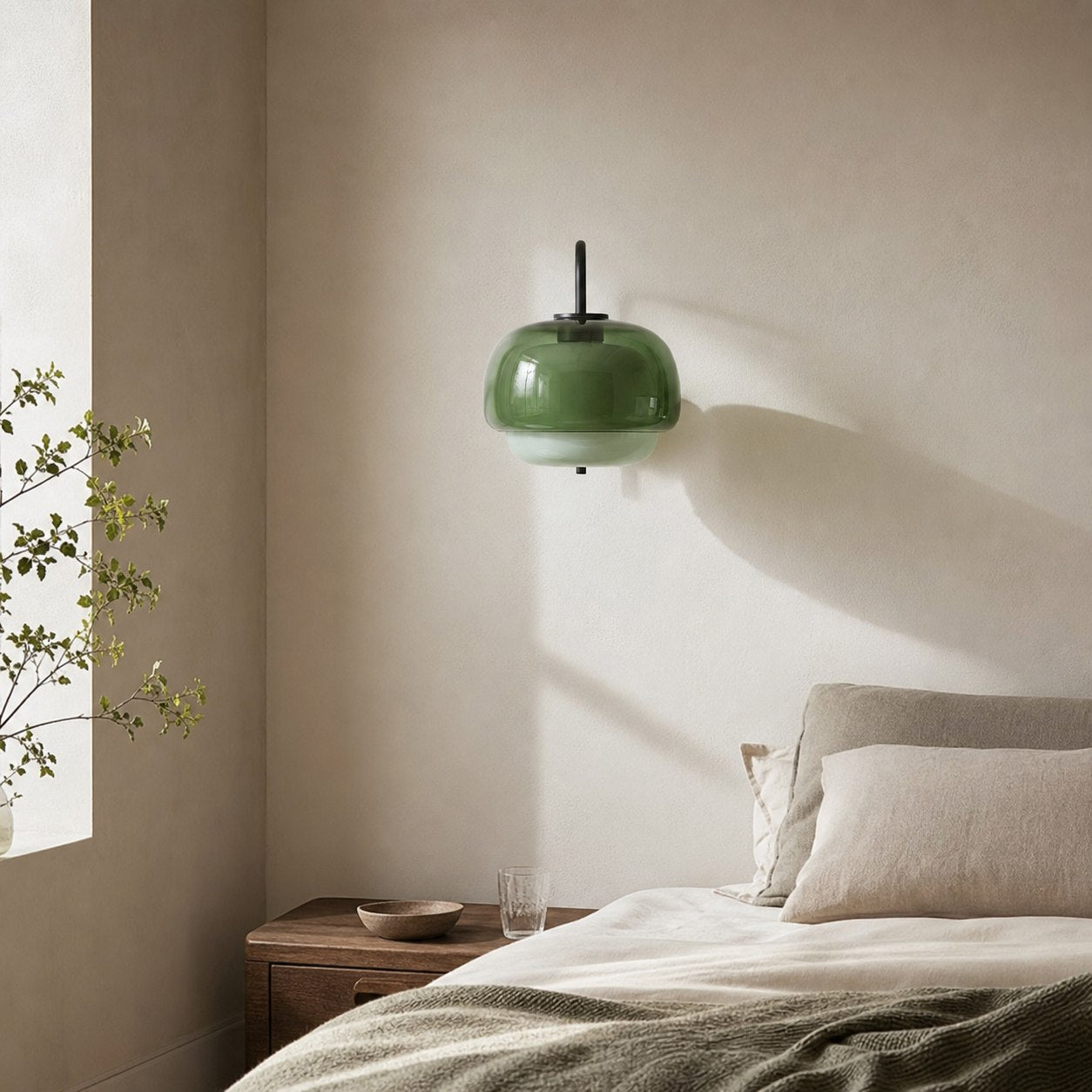 Clinco Colored Modern Vintage Glass Wall Lamp - Soft Mushroom Glow