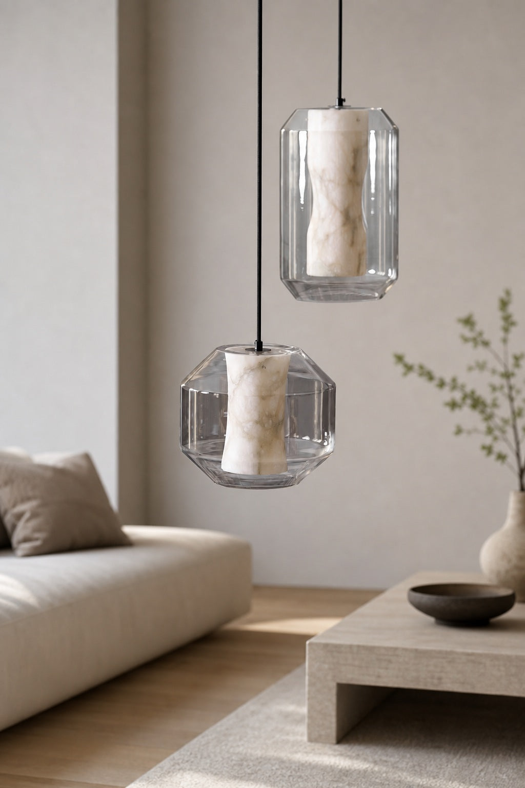 Glass Alabaster Pendant Lamp