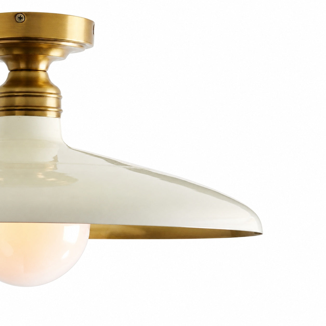 Forvara Farmhouse Metal Flush Mount Light - Black or White Ceiling Lamp