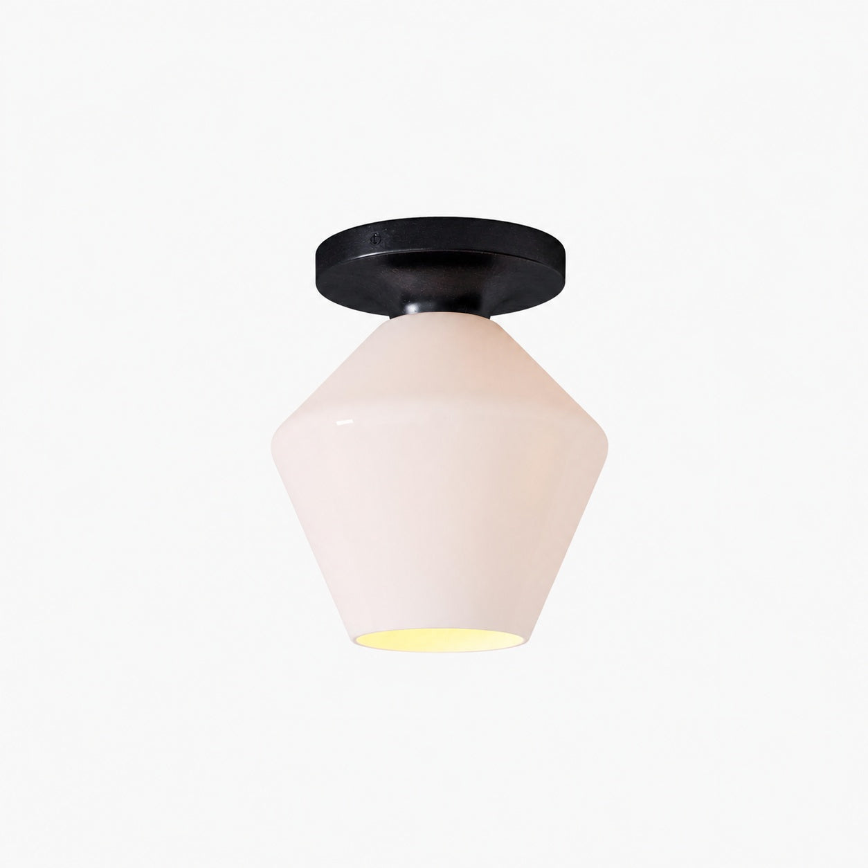 Merin Minimalist Sleek Geometric Glass Flushmount Light
