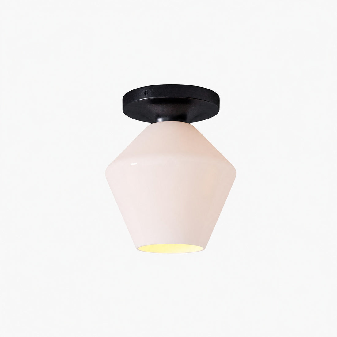 Merin Minimalist Sleek Geometric Glass Flushmount Light
