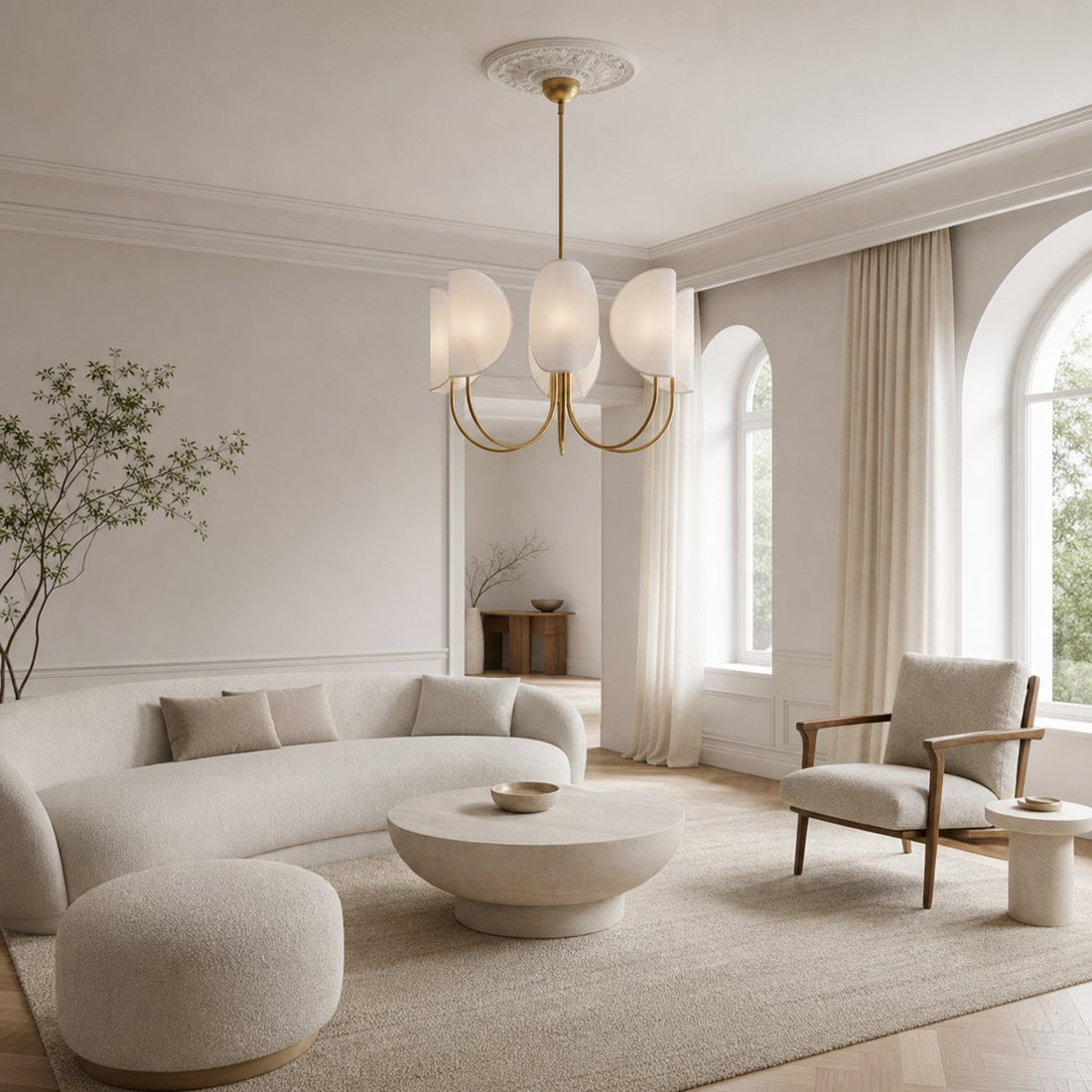 Leaf Brass Chandelier