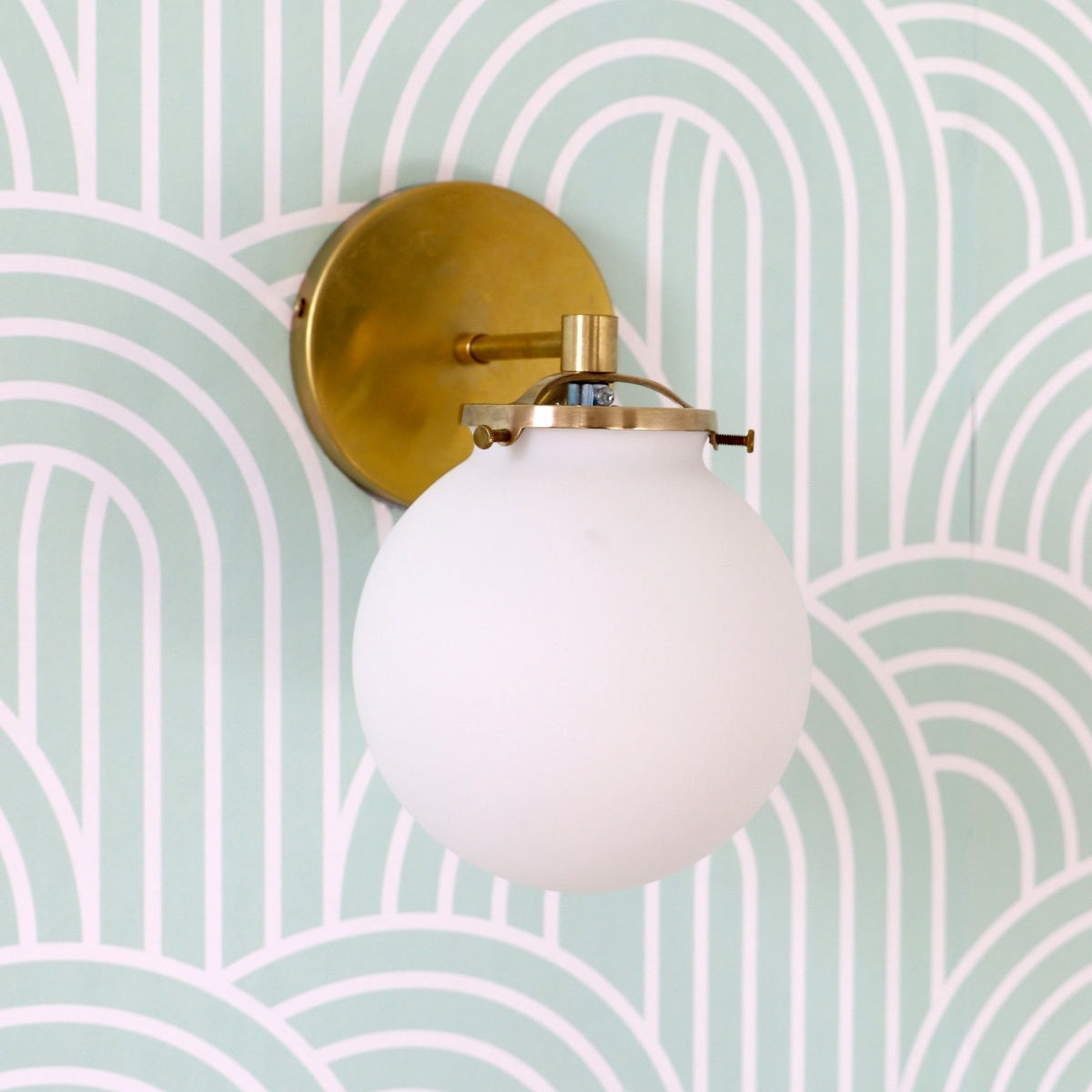 Minimalist Oversized Glass Wall Light - White Globe Sconce For Home
