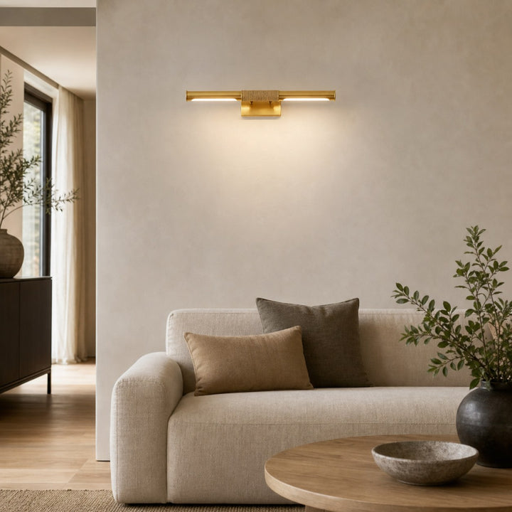 Aurix Picture Light – Slim Wrapped‑Center Bar Design Metal Finish Wall Lamp for Gallery & Hallway