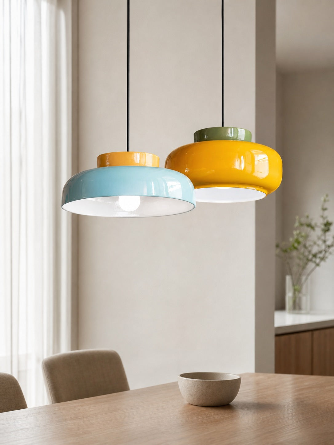 Fiesta Colorful Bowl Shaped Nordic Ceramic Pendant Lamp